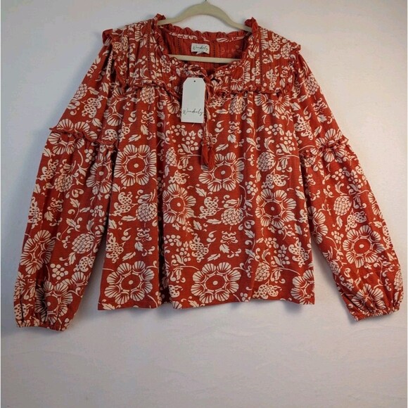 Wonderly Red Floral Blouse - Picture 1 of 7